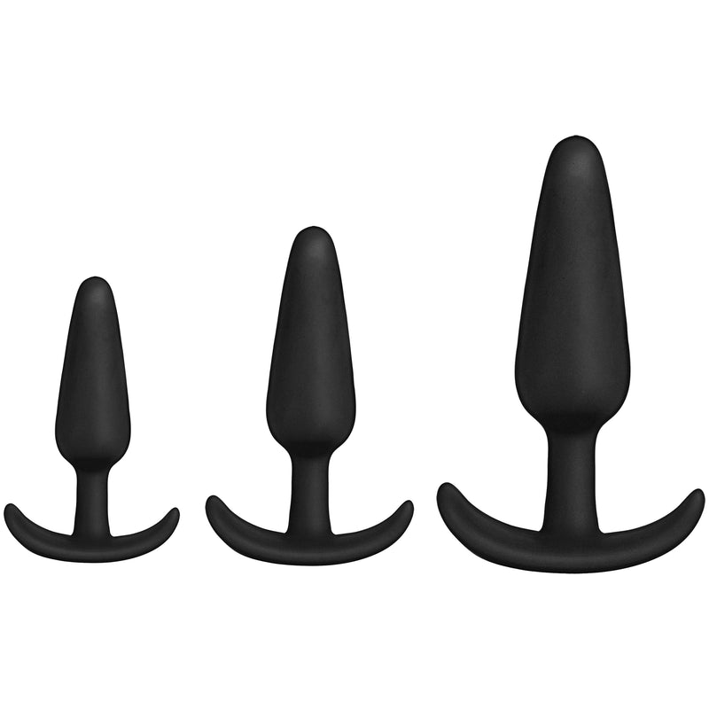 "Merci - Tush Trainer - 3 Piece Silicone Set - Black DJ2401-48-BX"