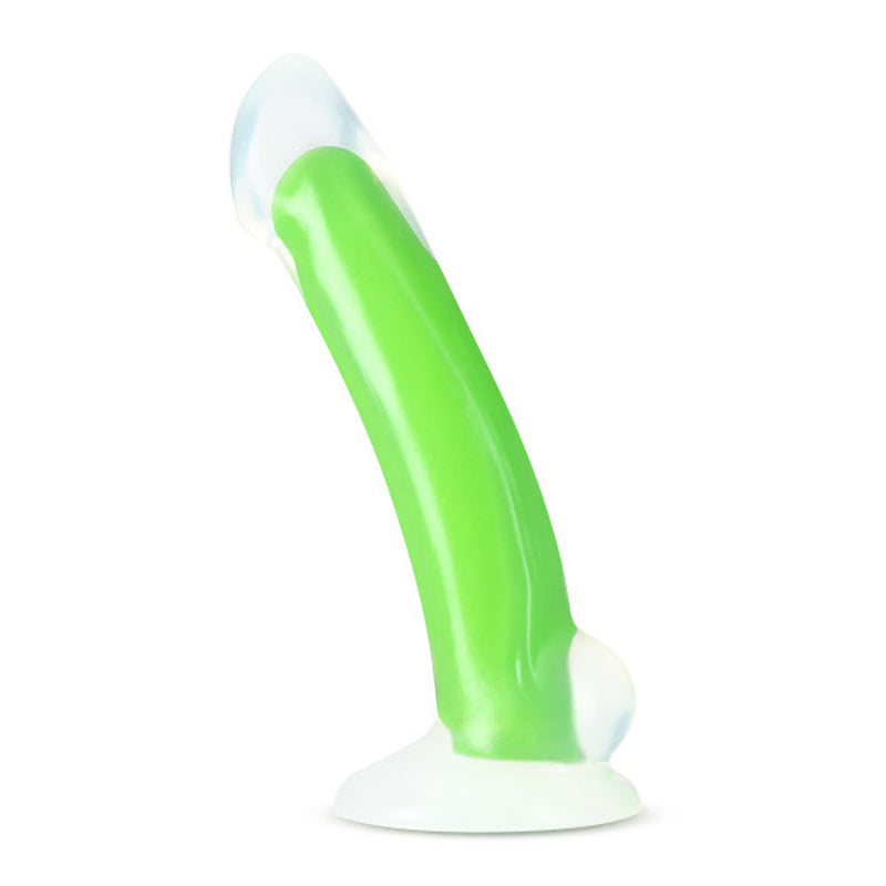 "Neo Elite - Glow in the Dark - Omnia - 7 Inch  Silicone Dual Density Dildo - Neon Green BL-80222"