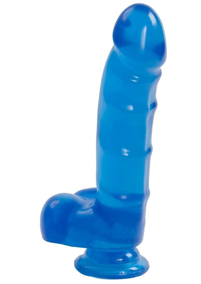 "Jelly Jewels - Cock and Balls With Suction Cup - Blue DJ7013-02"